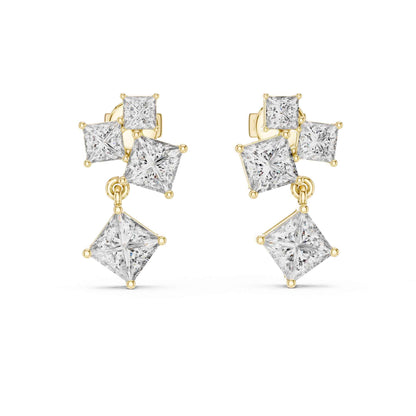 Starlight Princess Cut Lab Grown Diamond Drop & Dangle Earrings