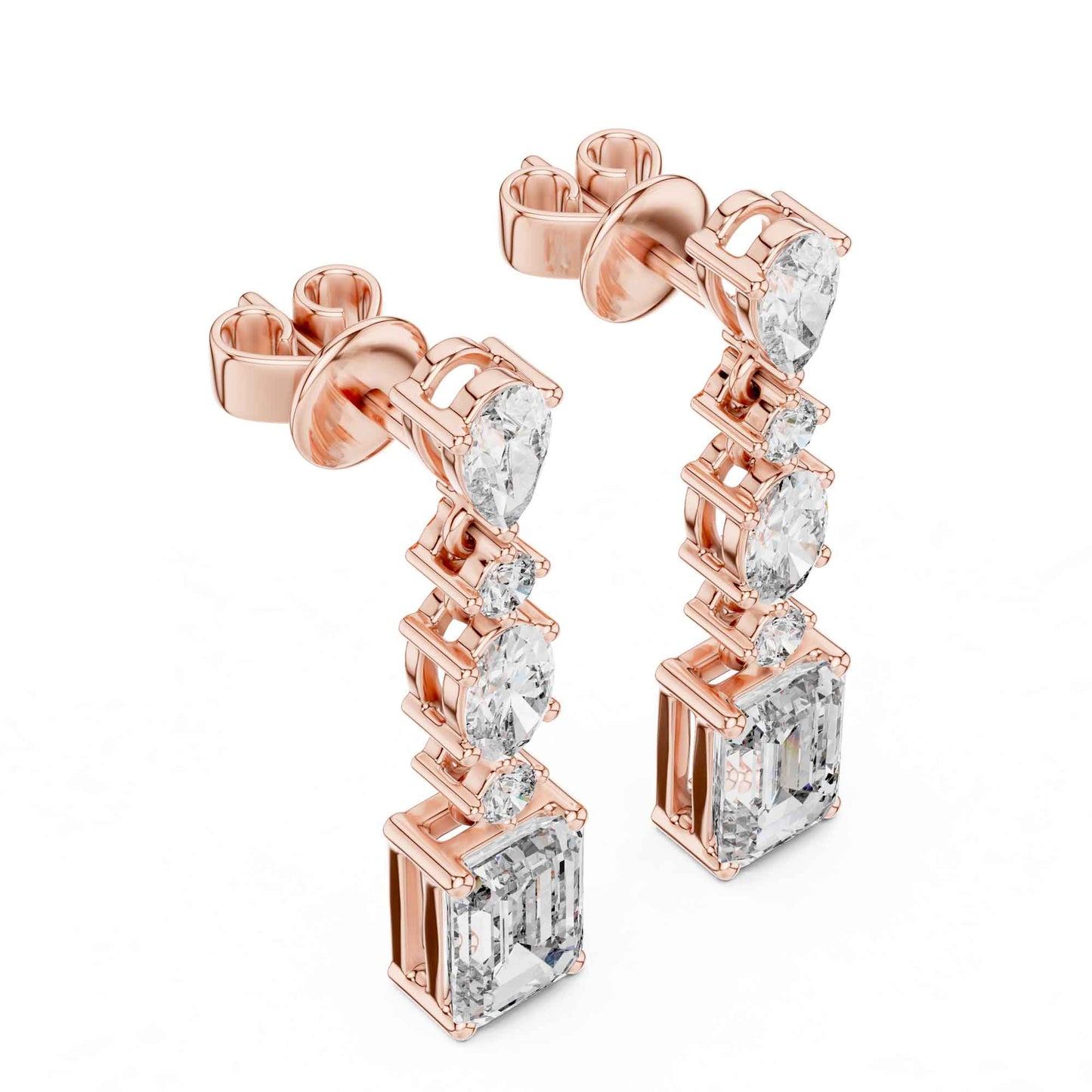 Royal Cascade Multi-Shape Lab Grown Diamond Drop & Dangle Earrings