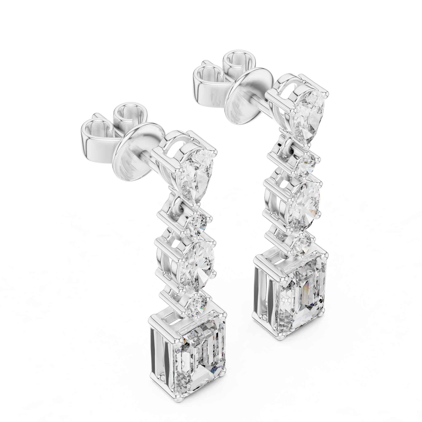Royal Cascade Multi-Shape Lab Grown Diamond Drop & Dangle Earrings