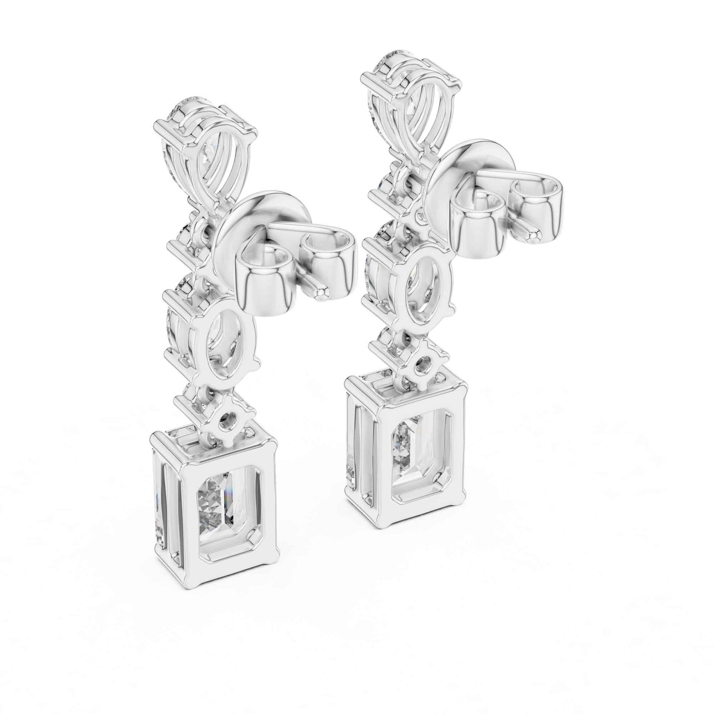 Royal Cascade Multi-Shape Lab Grown Diamond Drop & Dangle Earrings