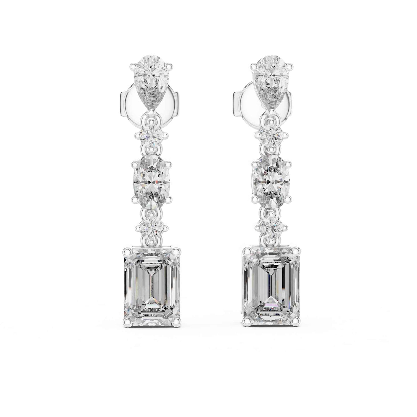 Royal Cascade Multi-Shape Lab Grown Diamond Drop & Dangle Earrings