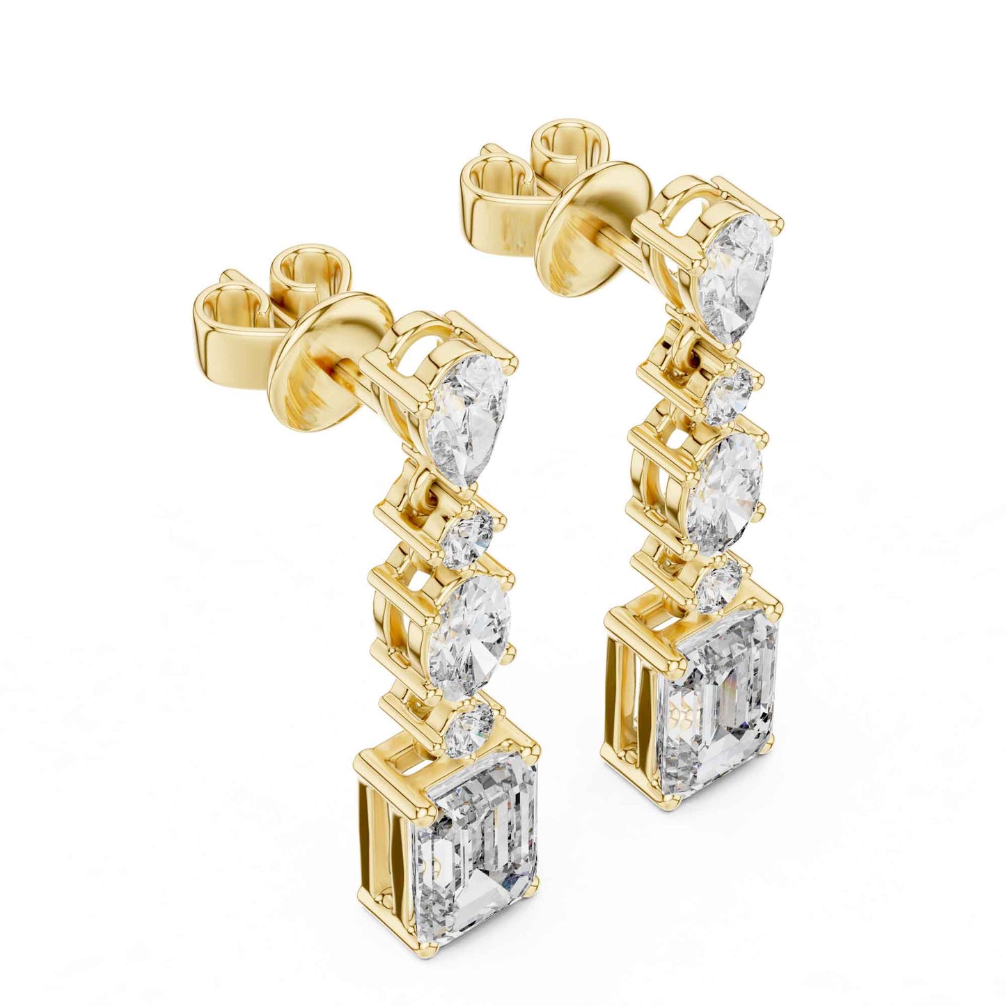 Royal Cascade Multi-Shape Lab Grown Diamond Drop & Dangle Earrings