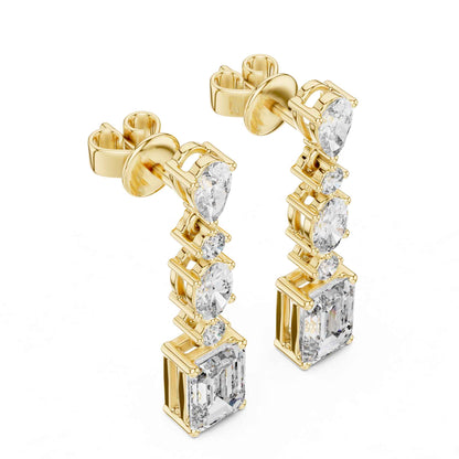 Royal Cascade Multi-Shape Lab Grown Diamond Drop & Dangle Earrings