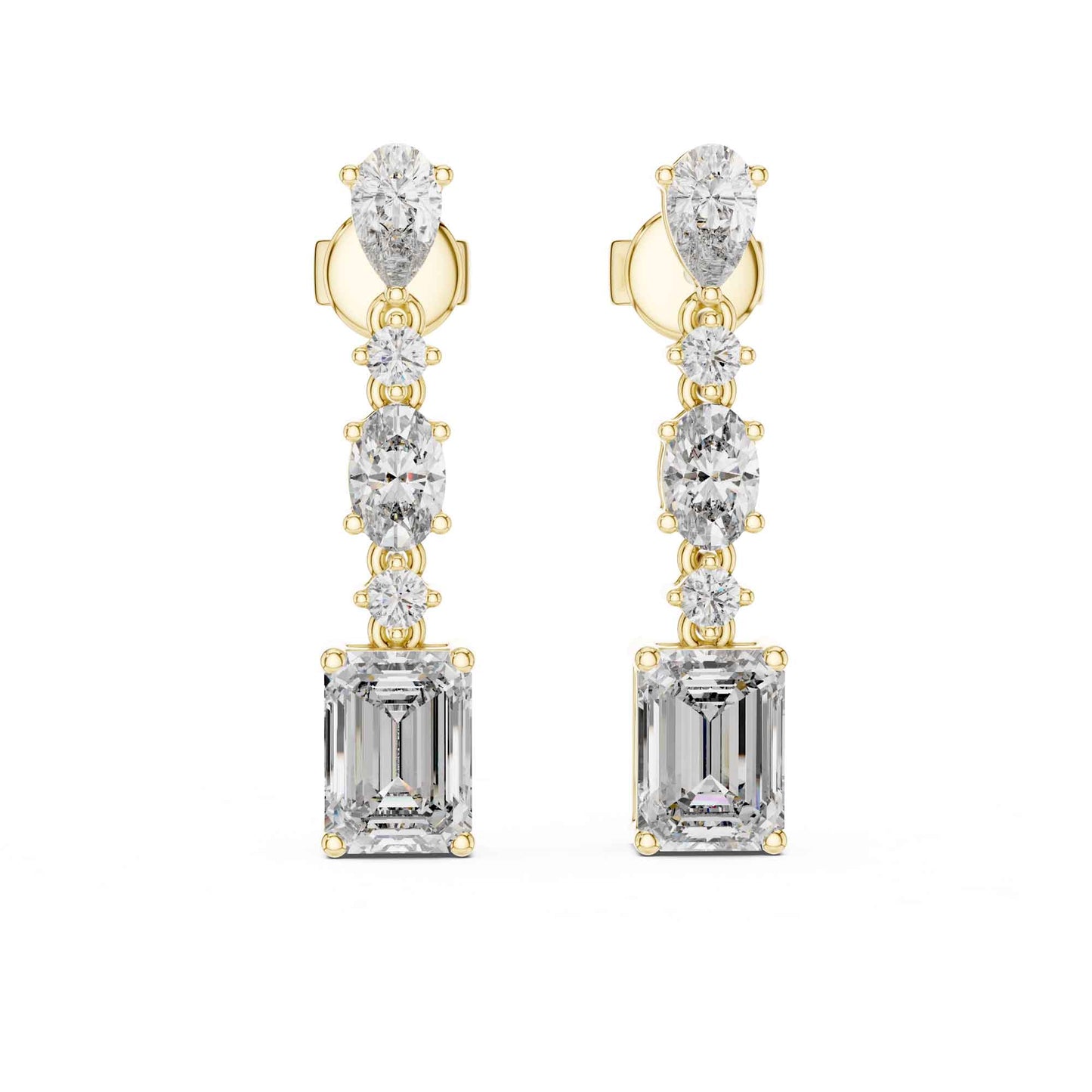 Royal Cascade Multi-Shape Lab Grown Diamond Drop & Dangle Earrings