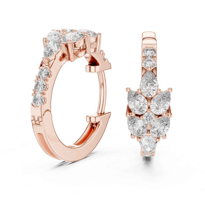 Multi-Stone Cut Lab Grown Diamond Hoop & Huggie Earrings