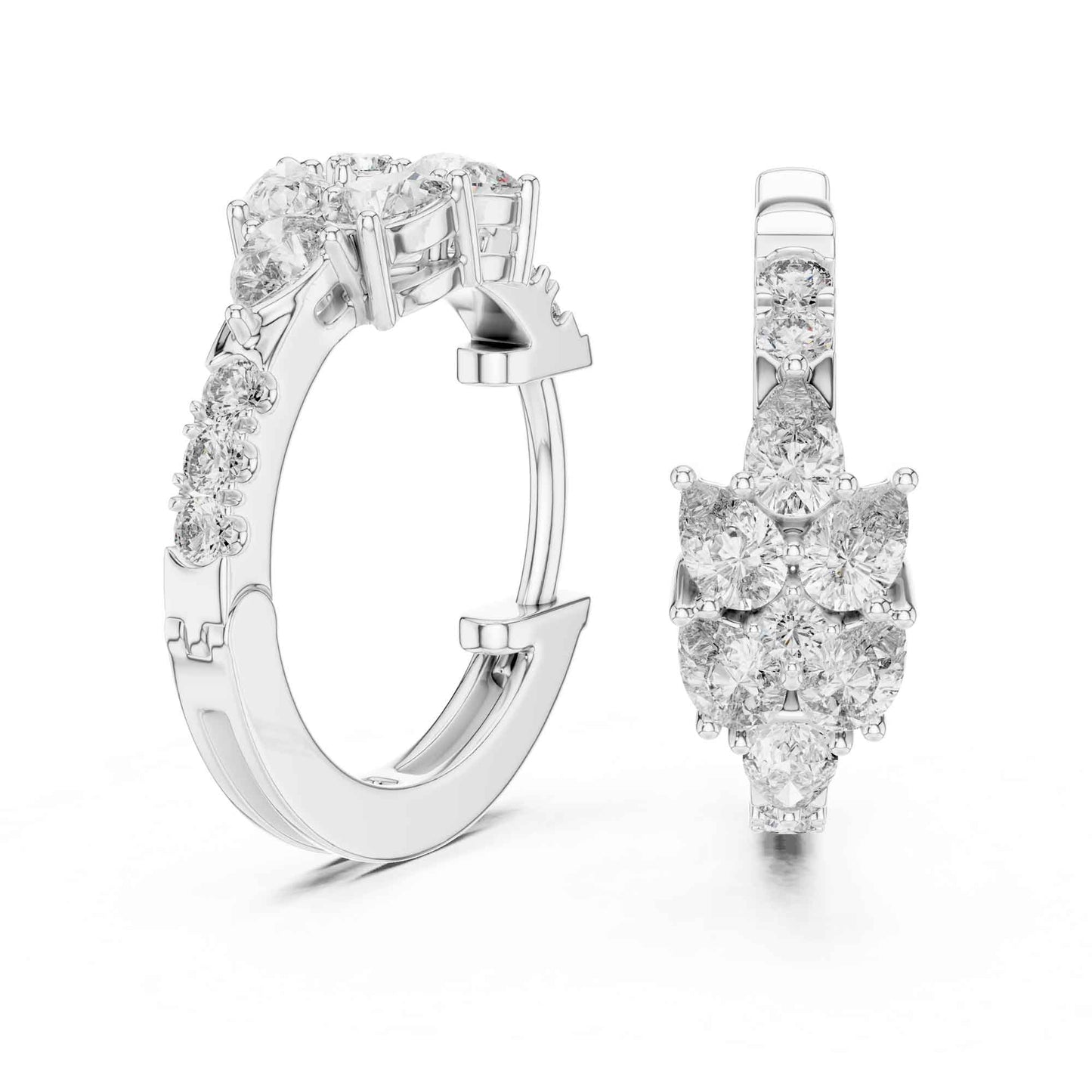 Multi-Stone Cut Lab Grown Diamond Hoop & Huggie Earrings