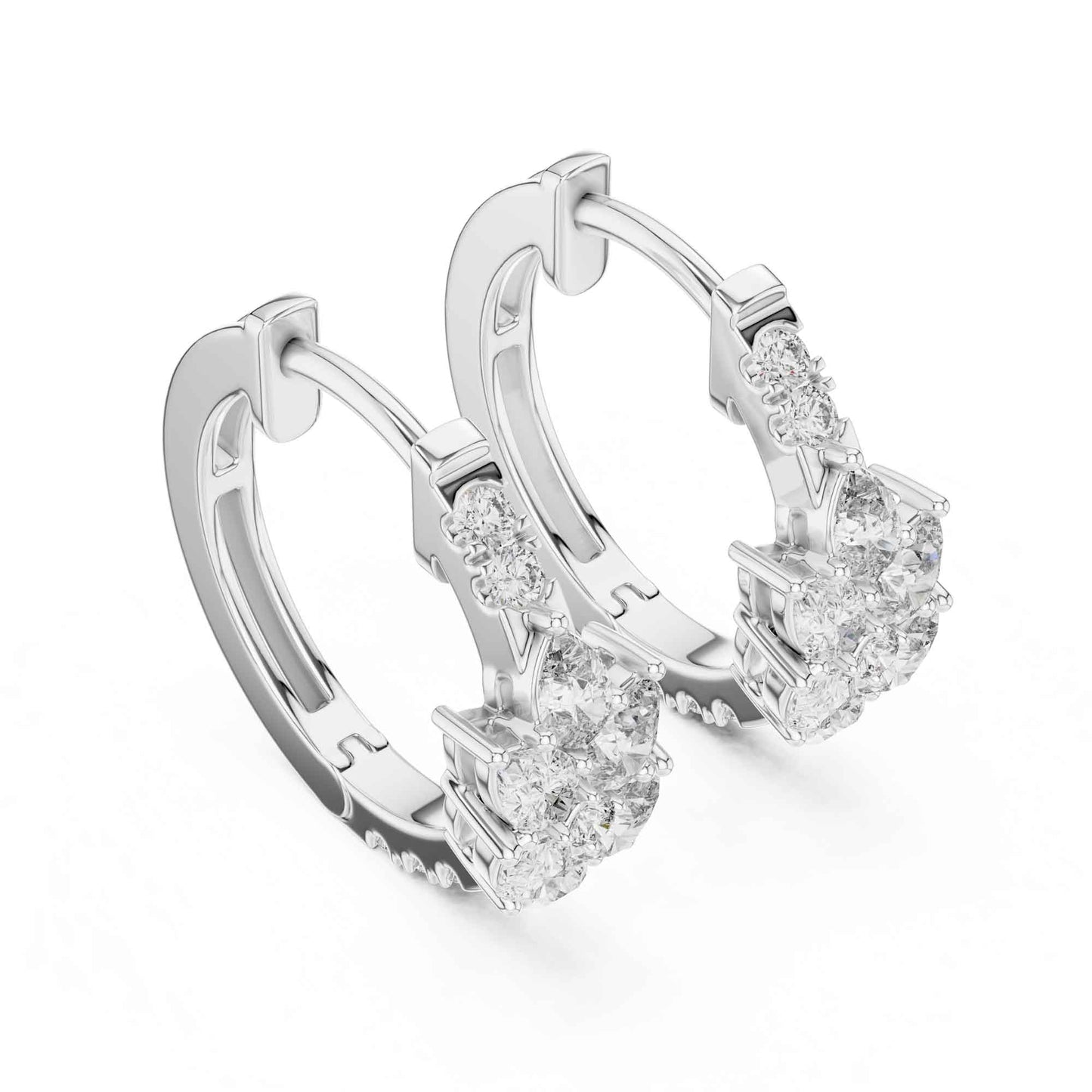 Multi-Stone Cut Lab Grown Diamond Hoop & Huggie Earrings
