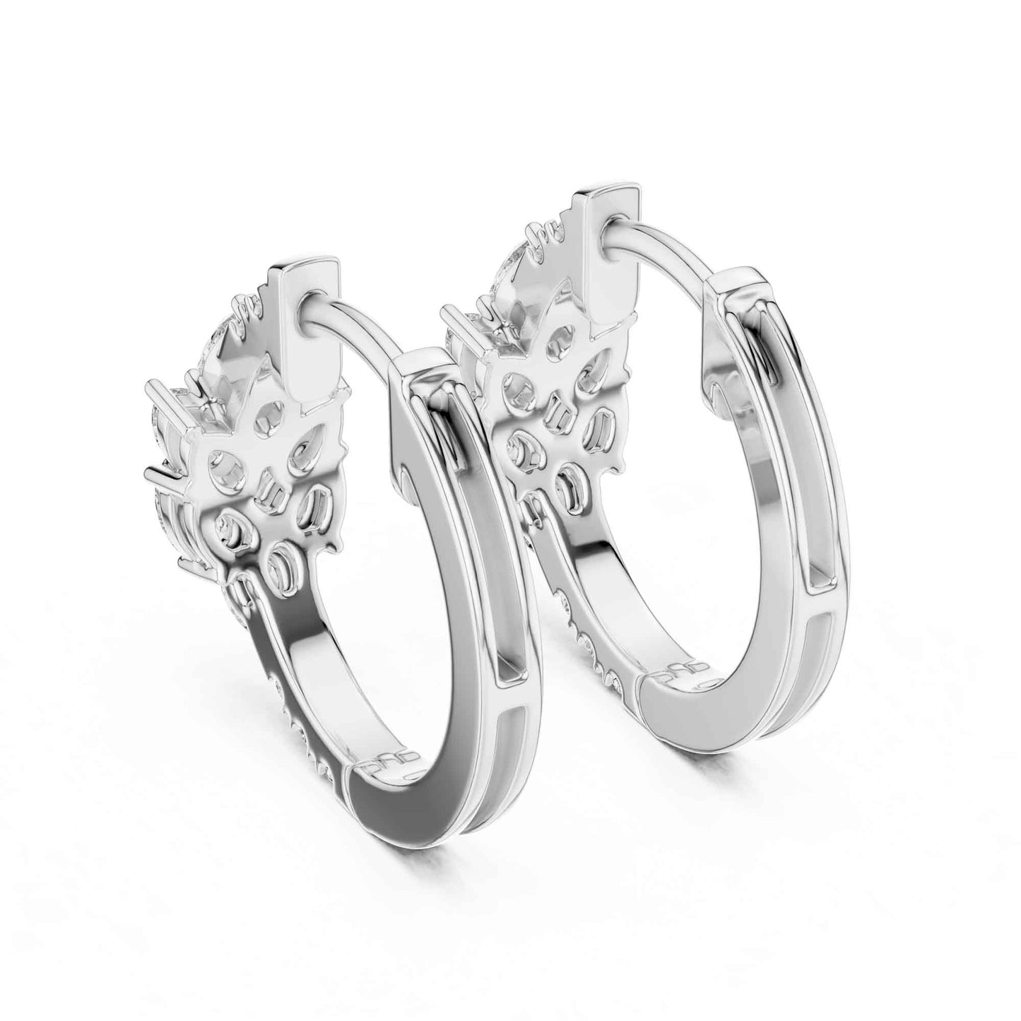 Multi-Stone Cut Lab Grown Diamond Hoop & Huggie Earrings