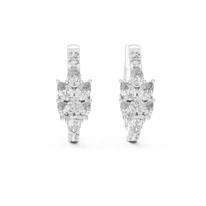 Multi-Stone Cut Lab Grown Diamond Hoop & Huggie Earrings