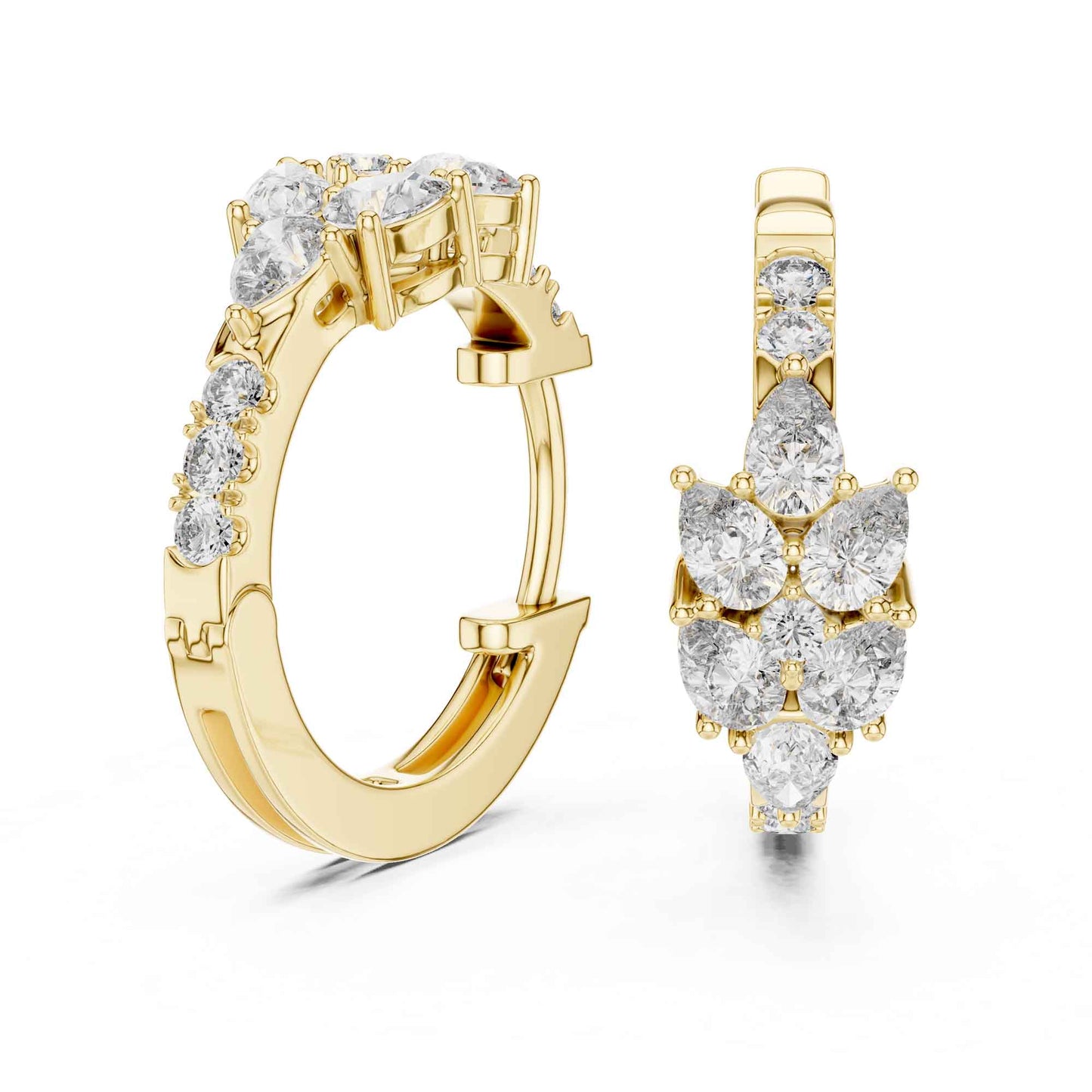 Multi-Stone Cut Lab Grown Diamond Hoop & Huggie Earrings