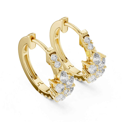 Multi-Stone Cut Lab Grown Diamond Hoop & Huggie Earrings