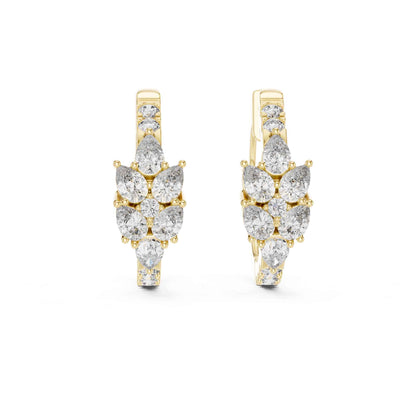 Multi-Stone Cut Lab Grown Diamond Hoop & Huggie Earrings