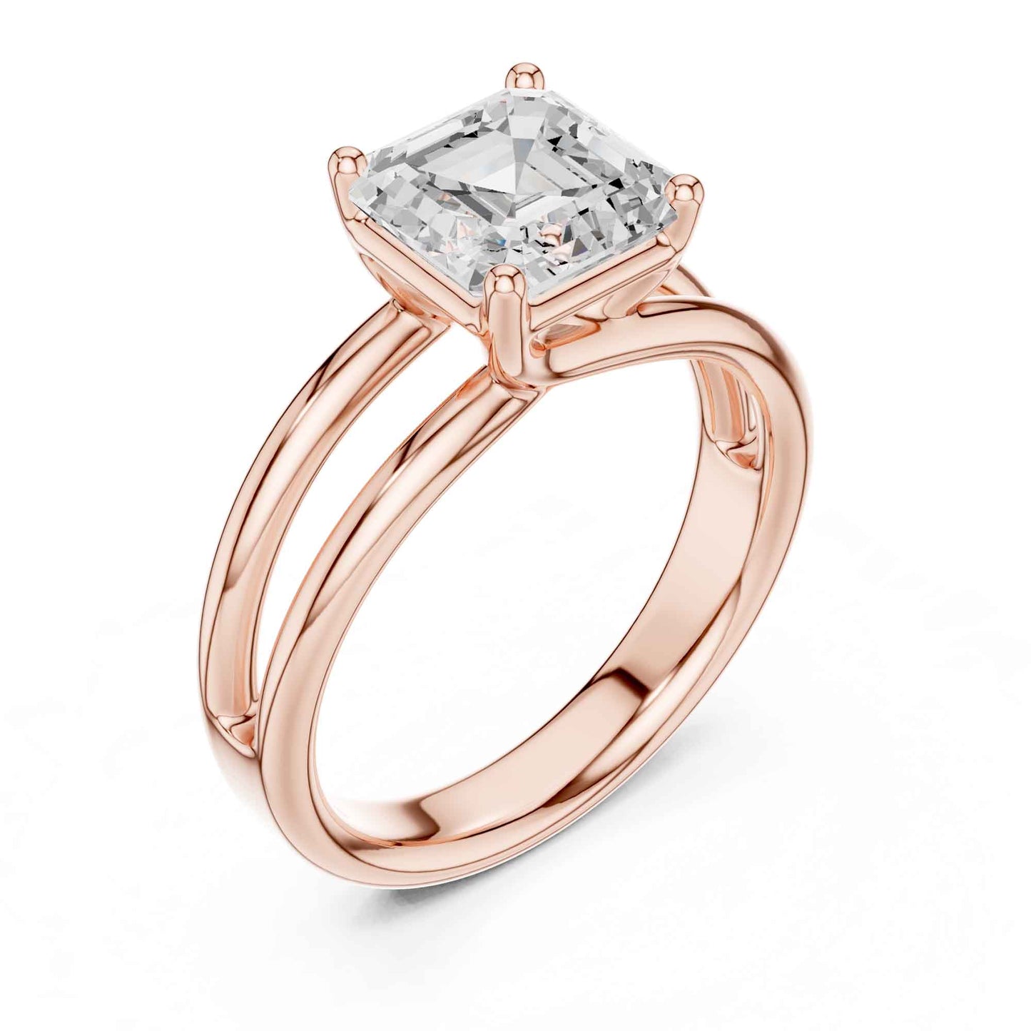 2 Carat Asscher Cut Diamond Solitaire Engagement Ring