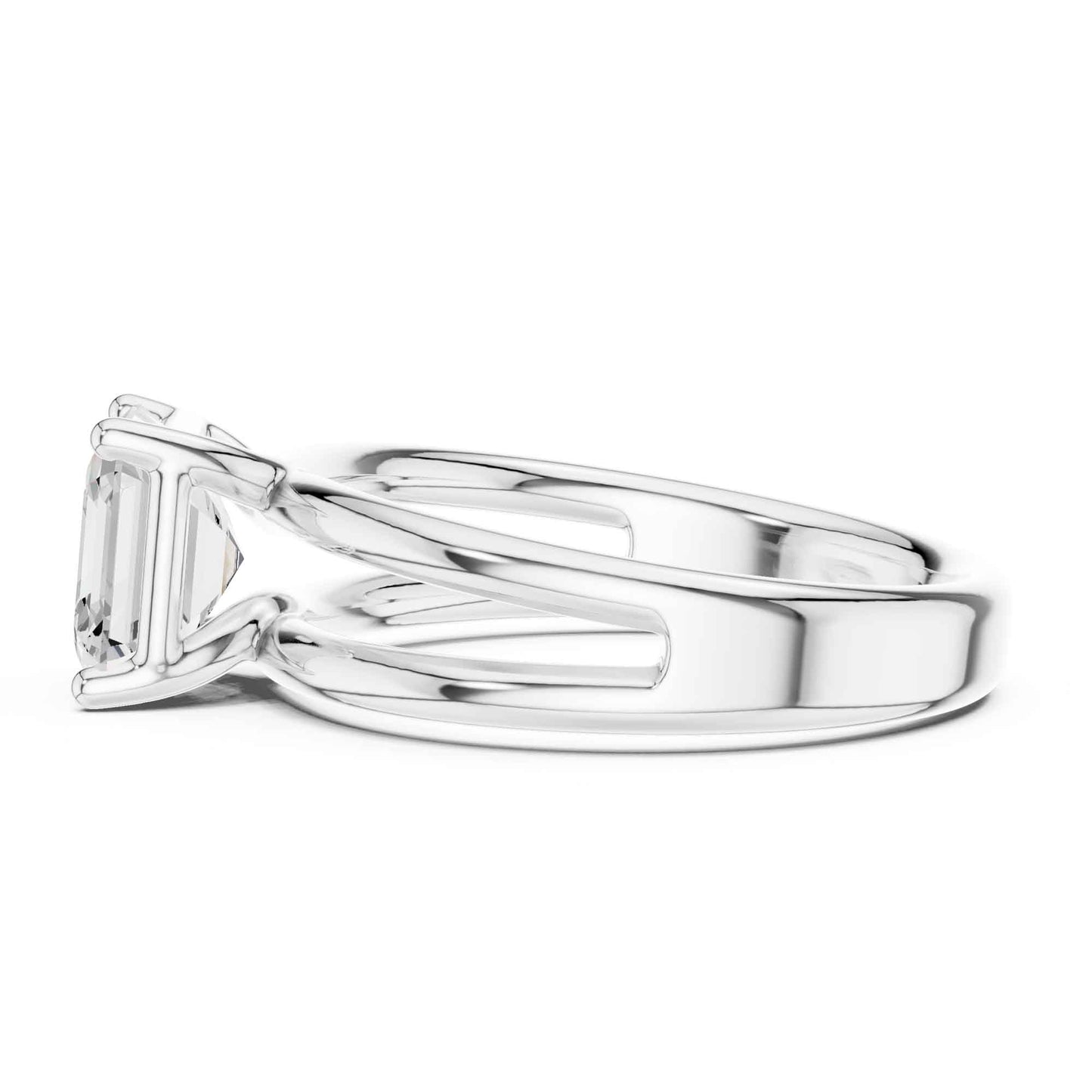 2 Carat Asscher Cut Diamond Solitaire Engagement Ring
