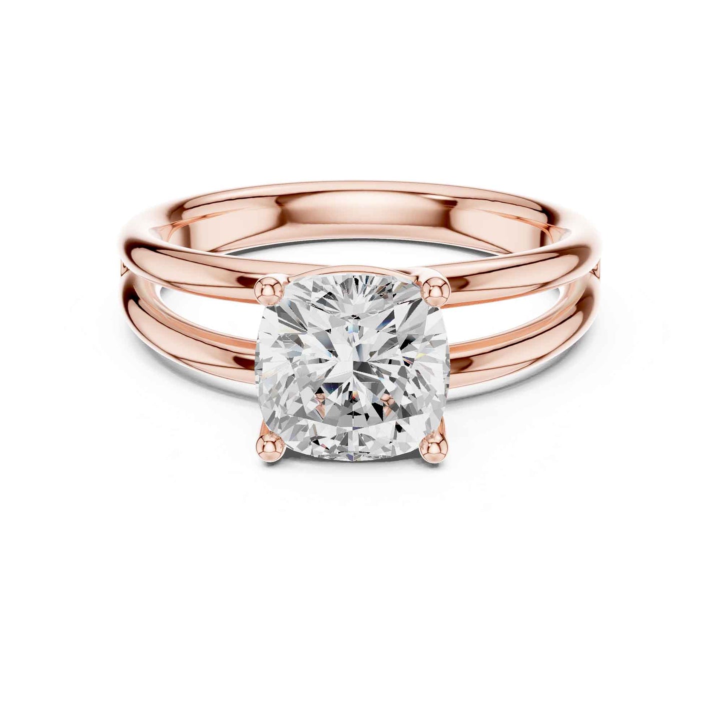 2 Carat Cushion Cut Diamond Solitaire Engagement Ring