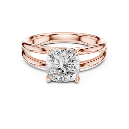2 Carat Cushion Cut Diamond Solitaire Engagement Ring