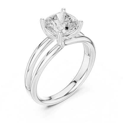 2 Carat Cushion Cut Diamond Solitaire Engagement Ring