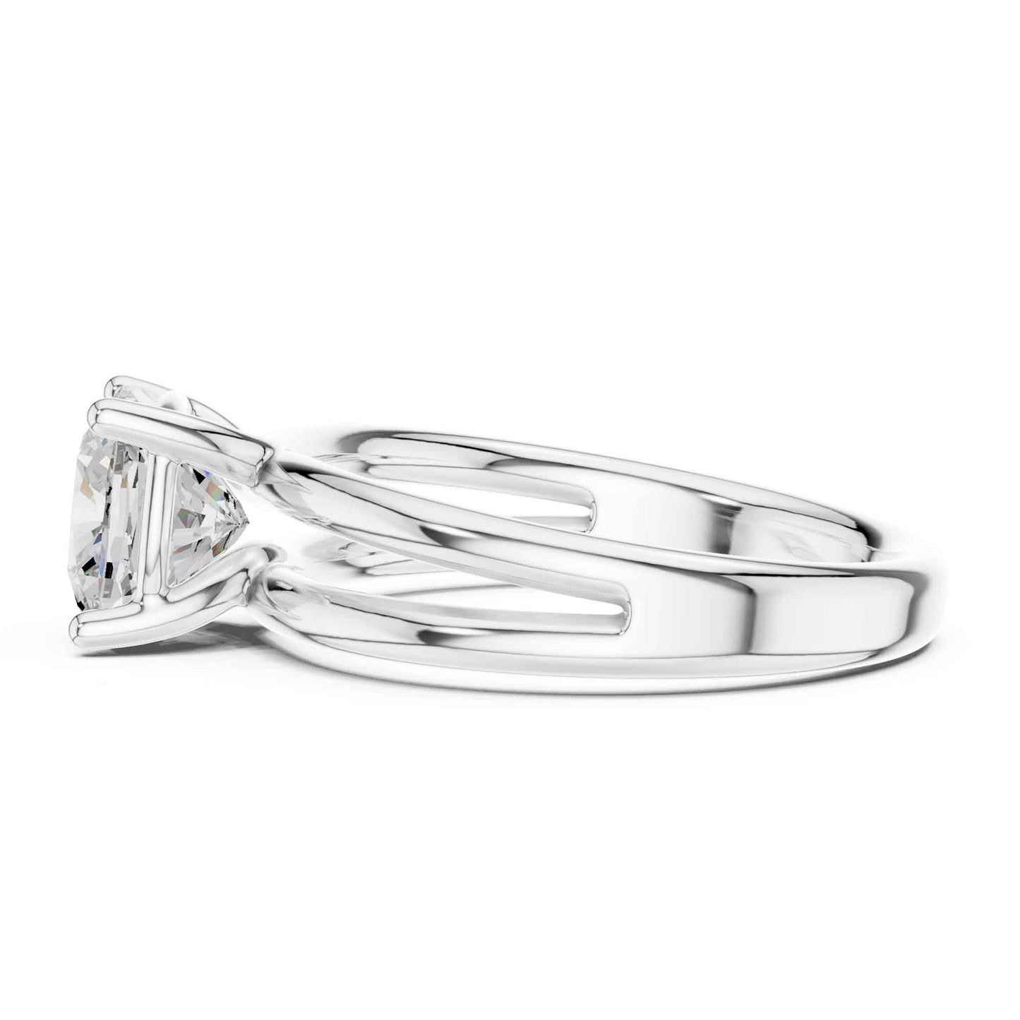 2 Carat Cushion Cut Diamond Solitaire Engagement Ring