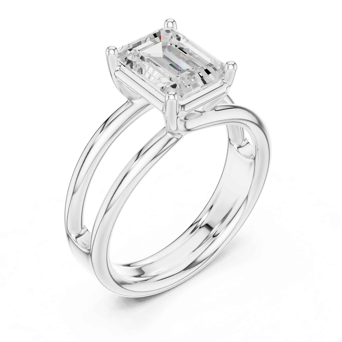 2 Carat Emerald Cut Diamond Solitaire Engagement Ring