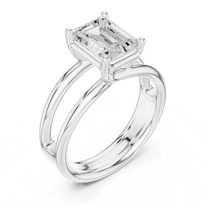 2 Carat Emerald Cut Diamond Solitaire Engagement Ring