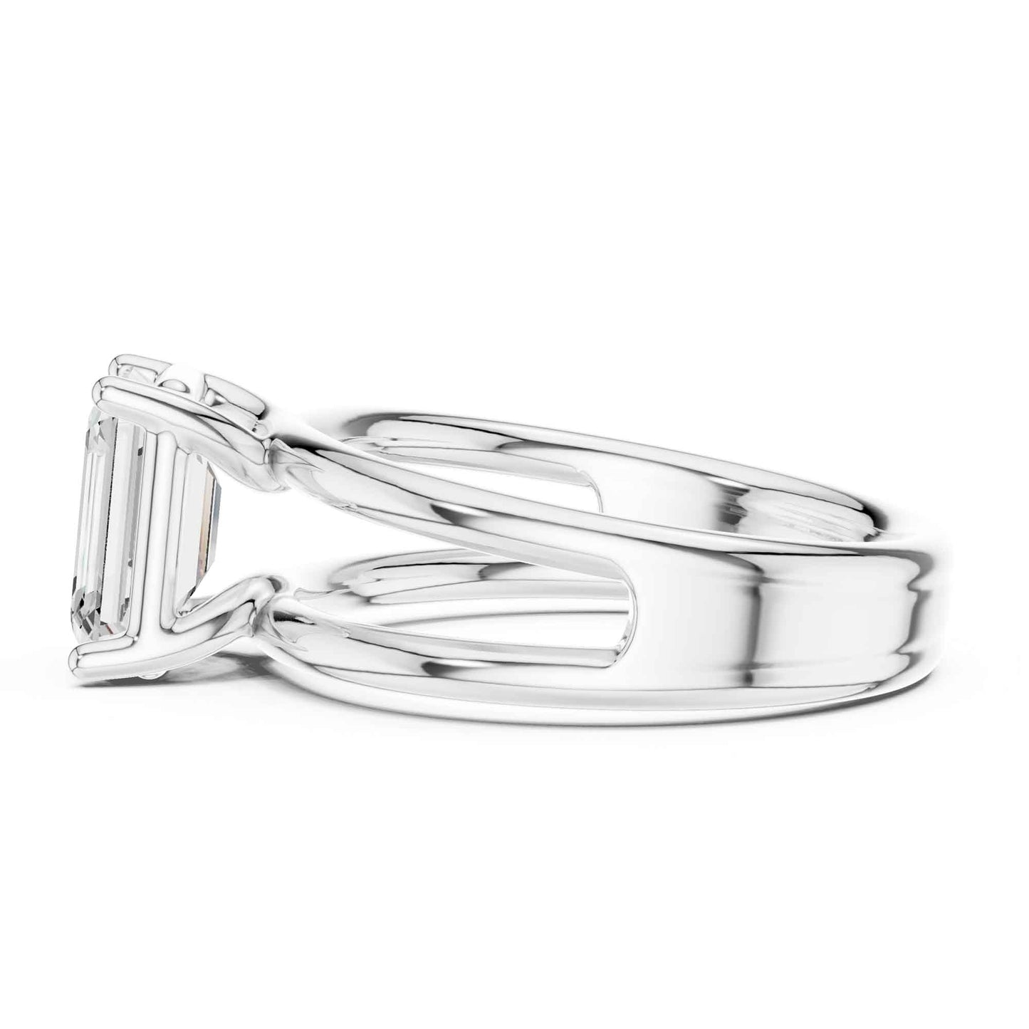 2 Carat Emerald Cut Diamond Solitaire Engagement Ring
