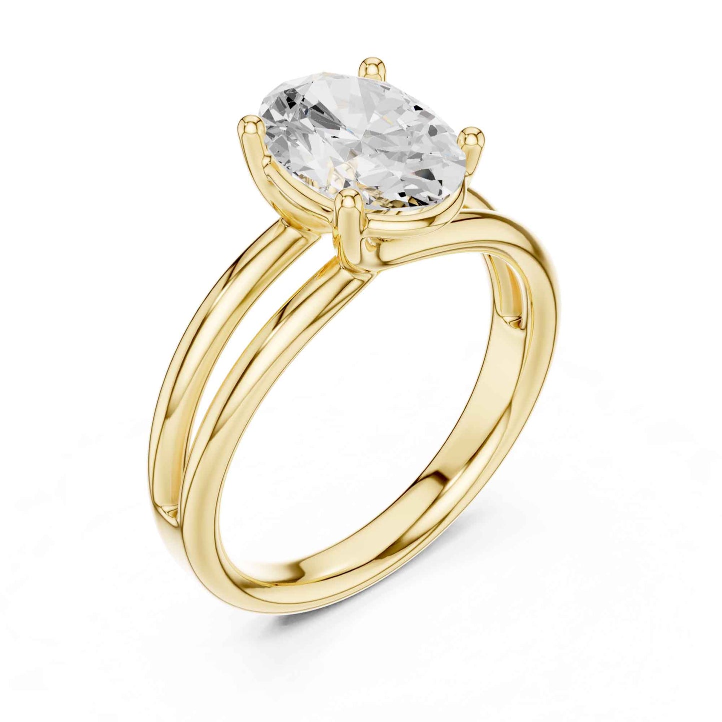 2 Carat Oval Cut Diamond Solitaire Engagement Ring