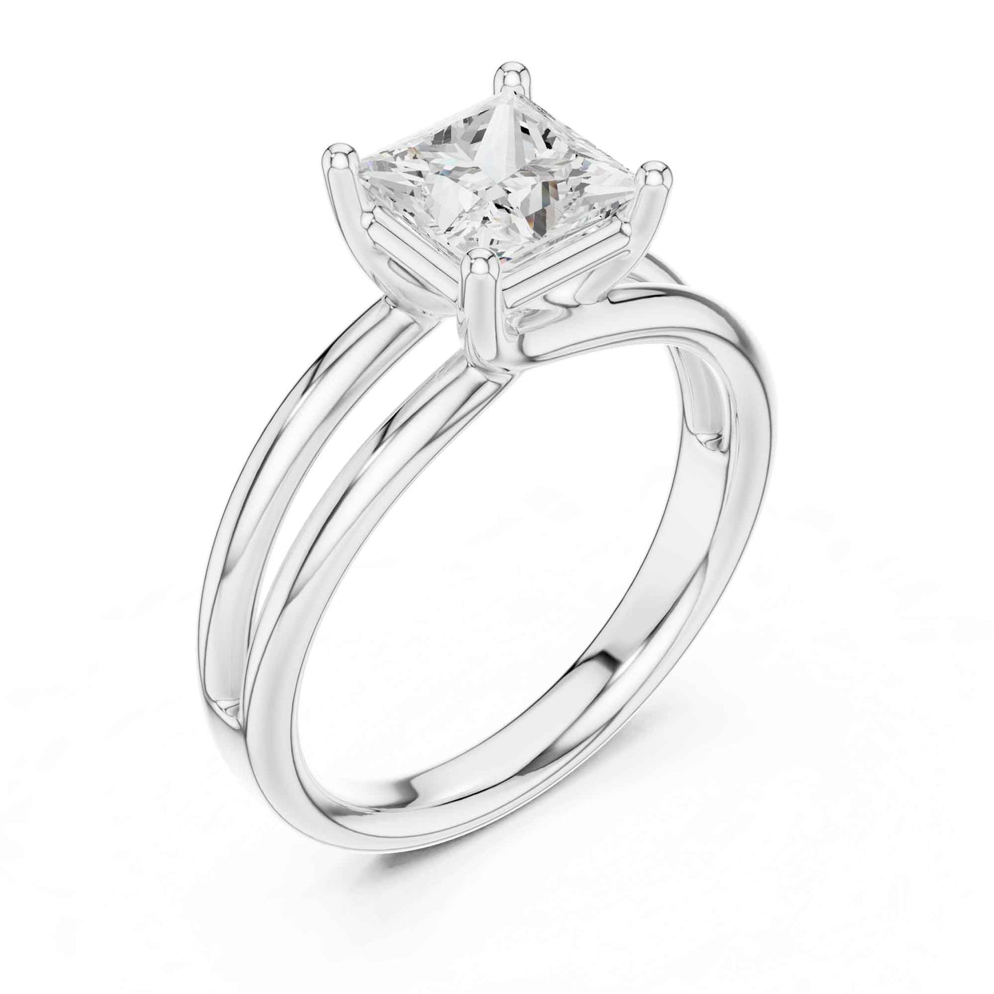 2 Carat Princess Cut Diamond Solitaire Engagement Ring