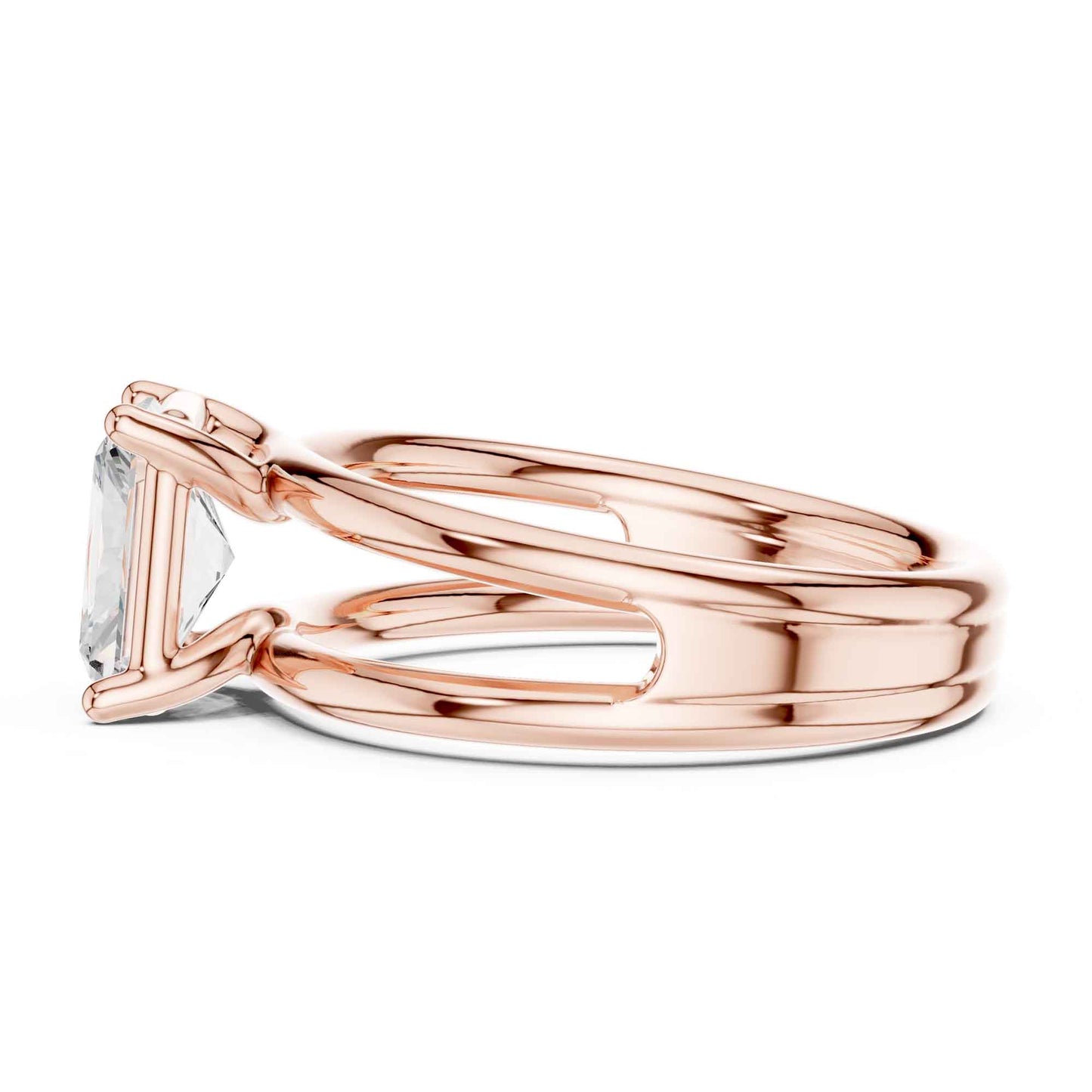 2 Carat Square Radiant Cut Diamond Solitaire Engagement Ring