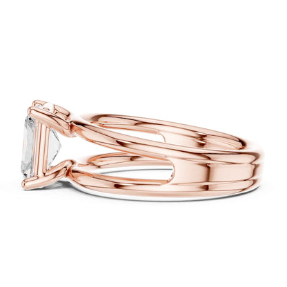 2 Carat Square Radiant Cut Diamond Solitaire Engagement Ring