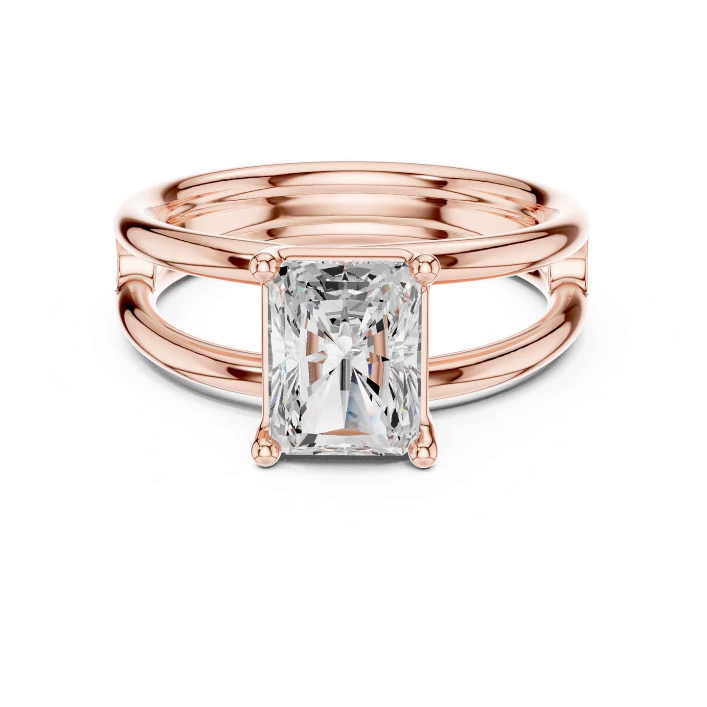 2 Carat Square Radiant Cut Diamond Solitaire Engagement Ring