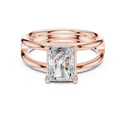 2 Carat Square Radiant Cut Diamond Solitaire Engagement Ring
