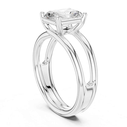 2 Carat Square Radiant Cut Diamond Solitaire Engagement Ring