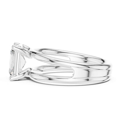2 Carat Square Radiant Cut Diamond Solitaire Engagement Ring