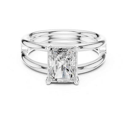 2 Carat Square Radiant Cut Diamond Solitaire Engagement Ring