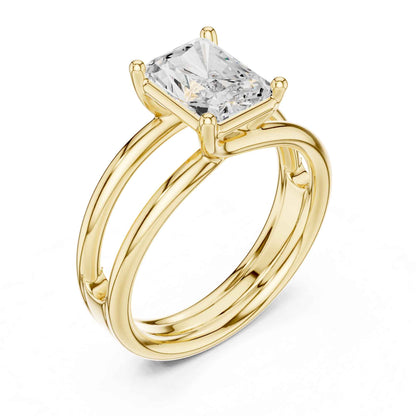 2 Carat Square Radiant Cut Diamond Solitaire Engagement Ring