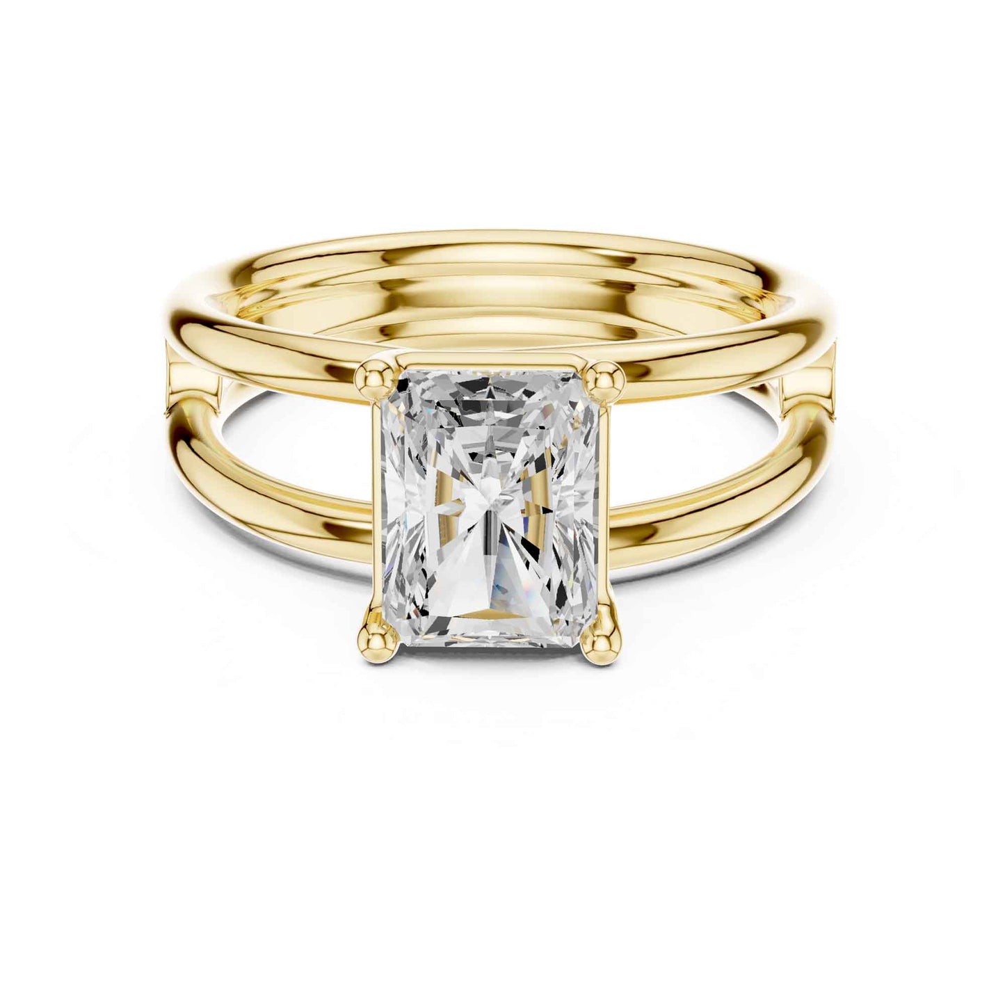 2 Carat Square Radiant Cut Diamond Solitaire Engagement Ring