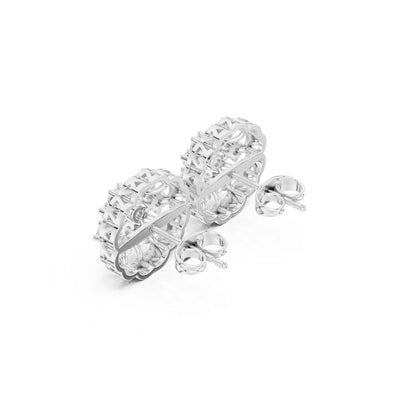 Floral Round Cut Lab Grown Diamond Cluster Stud Earrings