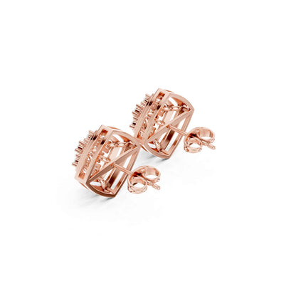 Classic Round Cut Lab Grown Diamond Halo Stud Earrings