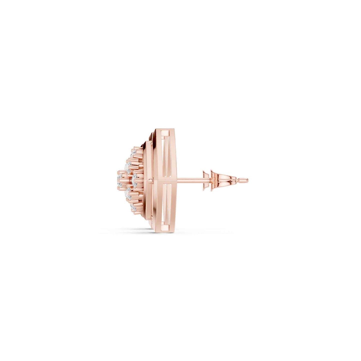 Classic Round Cut Lab Grown Diamond Halo Stud Earrings