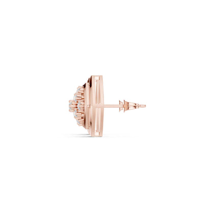 Classic Round Cut Lab Grown Diamond Halo Stud Earrings