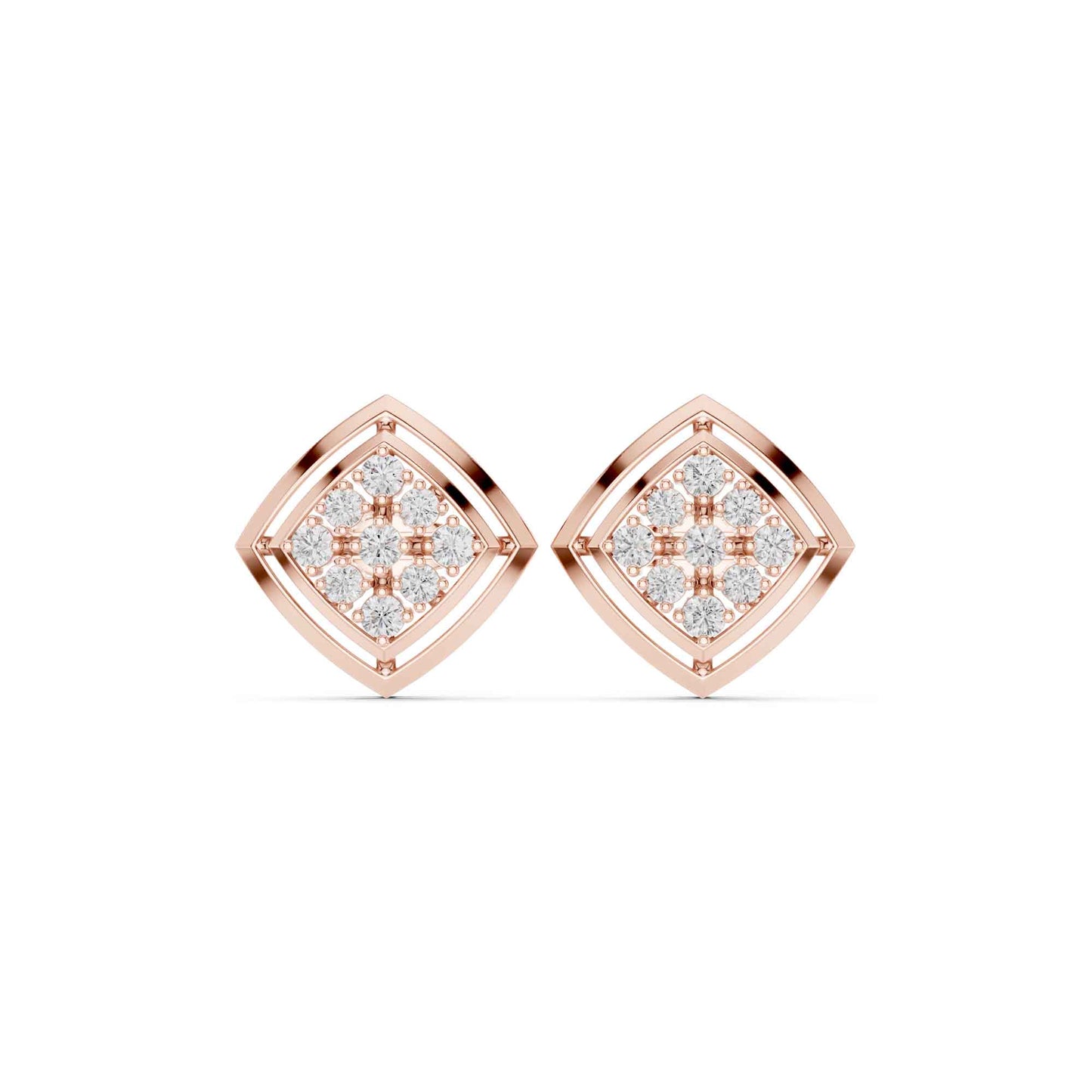 Classic Round Cut Lab Grown Diamond Halo Stud Earrings
