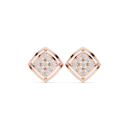 Classic Round Cut Lab Grown Diamond Halo Stud Earrings