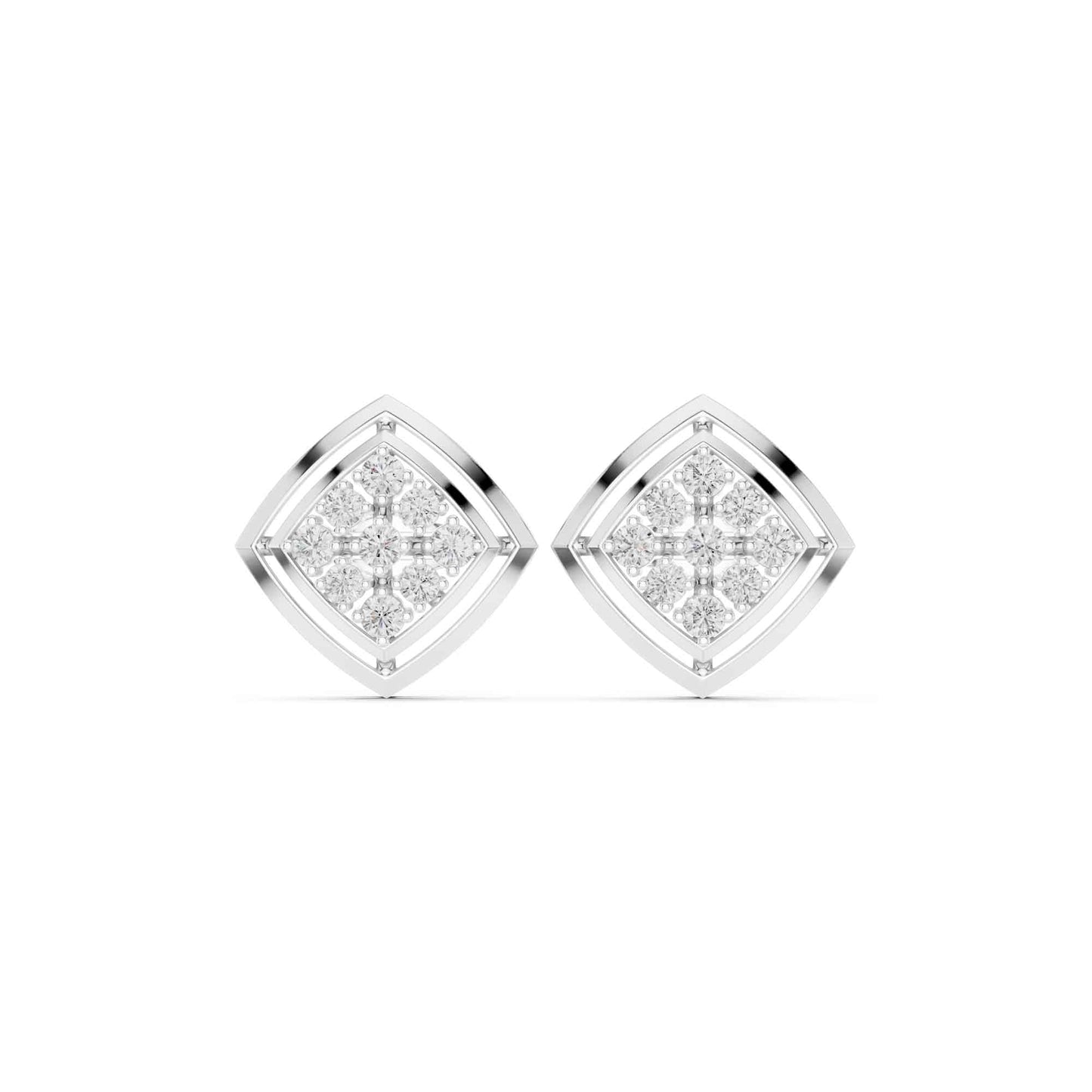 Classic Round Cut Lab Grown Diamond Halo Stud Earrings