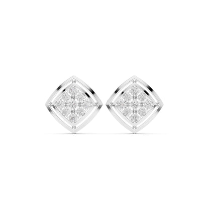 Classic Round Cut Lab Grown Diamond Halo Stud Earrings