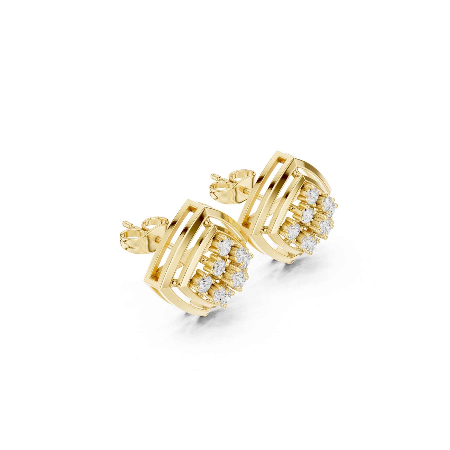 Classic Round Cut Lab Grown Diamond Halo Stud Earrings