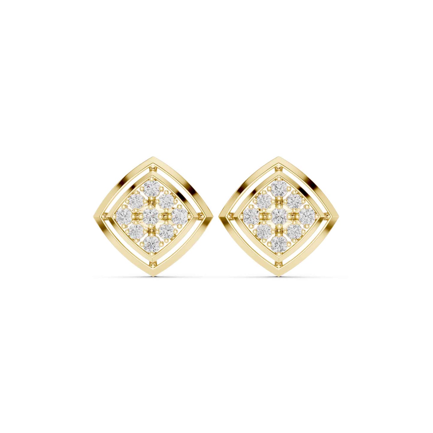 Classic Round Cut Lab Grown Diamond Halo Stud Earrings