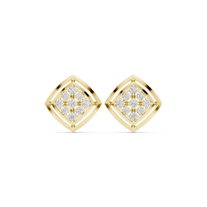 Classic Round Cut Lab Grown Diamond Halo Stud Earrings