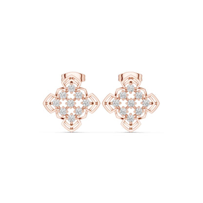 Lab Grown Diamond Floral Cluster Stud Earrings