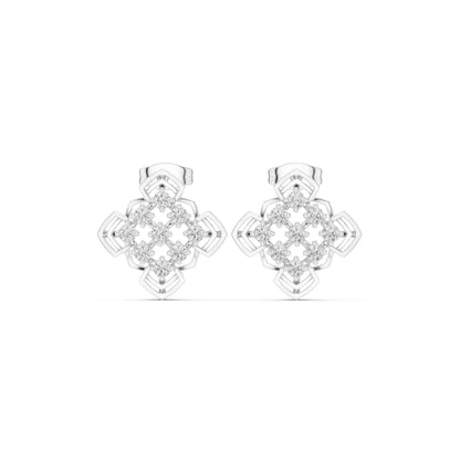 Lab Grown Diamond Floral Cluster Stud Earrings