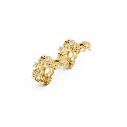 Lab Grown Diamond Floral Cluster Stud Earrings